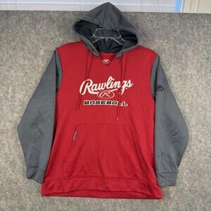 Rawlings Boy’s Baseball Hoodie Red Gray White Black Size Youth XL EUC 058